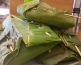 A picture of step 17 of Sticky Rice Chicken Dumplings Wrapped in Banana Leaf.