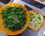 Foto del paso 3 de la receta: Guardia civiles con chaquetones Rápidos (garbanzos con acelgas)