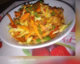A picture of step 6 of Veggies rice and veggies sauce.