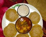 A picture of step 5 of Puri Sabzi and Sevai.