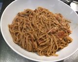 Une image de l'étape 13 de Linguines rouges au bouillon de moules, tomates, mascarpone et Gorgonzola.