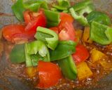 A picture of step 2 of Aloo Paneer With Capsicum Curry/ Paneer Aloo Aur Shimla Mirch Ki Tariwali Sabzi.