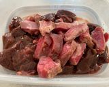 A picture of step 1 of Dried Curry Ox Liver and Tongue with Buffalo Basil.
