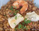 Foto del paso 10 de la receta: Arroz cremoso de setas, con rape y langostinos crujientes 😘😘, aromatizado con salsa de trufas