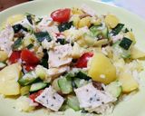 Foto del paso 2 de la receta Arroz con pollo, patata, calabacín tomate