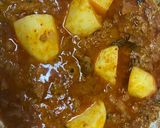 A picture of step 2 of Masoor keema pulao.
