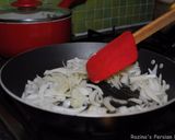 A picture of step 1 of Persian Chicken  stew with dried apricots.