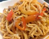 A picture of step 7 of Fried Chicken Noodles (one pan recipe).
