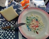 Foto del paso 4 de la receta Calabacín salteado con queso y hamburguesa