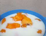 A picture of step 1 of Creamy Papaya Smoothie.