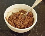 A picture of step 4 of Caramel Coconut Cheesecake Bars.