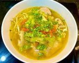 Hình bước làm 7 của món Bún móng giò dọc mùng