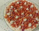 Foto del paso 4 de la receta: Pizza vegetariana con pimientos fritos y huevos rellenos de remolacha