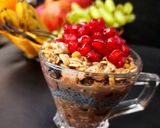 A picture of step 2 of Overnight Oats with Chocolate Nuts and Pomegranate.