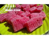 Foto langkah ke 10 dari resep Pak Thong Koh / Apem Gula Putih (jadi pink) Tepung Beras BERSERAT KENYAL LEGIT.