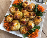 Foto del paso 5 de la receta: Canapé de patata con huevo de codorniz y chorizo