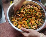 A picture of step 5 of Kache aam ka achar.