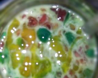 Cendol pelangi susu - Step 3