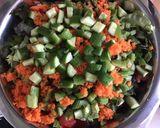 Une image de l'étape 6 de Salade de riz épicée aux légumes et anchois sauce crème.