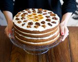 Foto del paso 4 de la receta: Tarta de nata, plátano y nueces caramelizadas