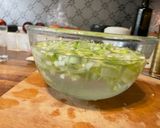A picture of step 2 of Benford’s Lemon Pasta.