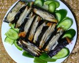 Hình bước làm 4 của món Nấm đùi gà cuộn rong biển