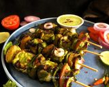 A picture of step 8 of Hariyali Paneer Tikka.