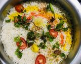 A picture of step 7 of Mutton biryani.