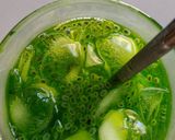 Gambar langkah 2 resipi Air Tebu Longan Selasih.