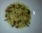 Foto del paso 2 de la receta: Arroz tres delicias, con tortilla y gambas