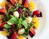 Foto del paso 5 de la receta: Ensalada de remolacha asada, naranja, fresas, mozzarella de búfala, menta y avellanas tostadas