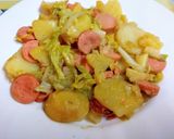 Virslis-kínai keles burgonya (egytálétel) recept fázis 4 fotója