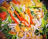 Foto langkah ke 4 dari resep Tumis Kangkung Tauge Klasik dengan Tempe Cube Crunchy.