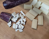 Foto del paso 1 de la receta: Paccheri rellenos de berenjena, nueces con vinagreta de requesón
