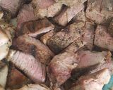 A picture of step 2 of Nyama Choma with Kachumbari.