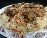 A picture of step 11 of Kabuli pulao.