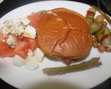 Foto del paso 9 de la receta: Falsa hamburguesa con jamón y verduras asadas