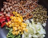 A picture of step 1 of Desi Sprouts Chaat.