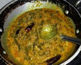 A picture of step 5 of Dal tadka. Bachelor style.
