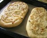 A picture of step 7 of Tarte Flambé (Baked Onion Flatbread).