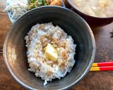 A picture of step 2 of Butter Soy Sauce Rice for Japanese Breakfast.