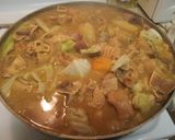 A picture of step 2 of Mondongo (tripe soup, menudo).