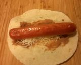 A picture of step 5 of Hot Dog Enchiladas.