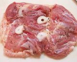 A picture of step 1 of Sautéed Garlic Chicken Salad.