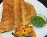 A picture of step 5 of Pesarattu (Moong Dal Dosa).