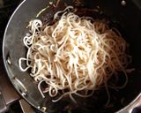 A picture of step 2 of Veg sizzler of sehezwan hakka noodles with sauteed vegetable.