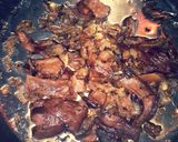A picture of step 4 of Mom's mushrooms risotto.