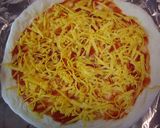 A picture of step 5 of American Pizza with Basil Pesto.