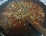 A picture of step 5 of Mutton Keema kaleji with paya punjabi style.