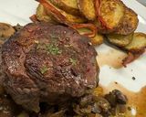 A picture of step 6 of Beef Tenderloin with Mushrooms.